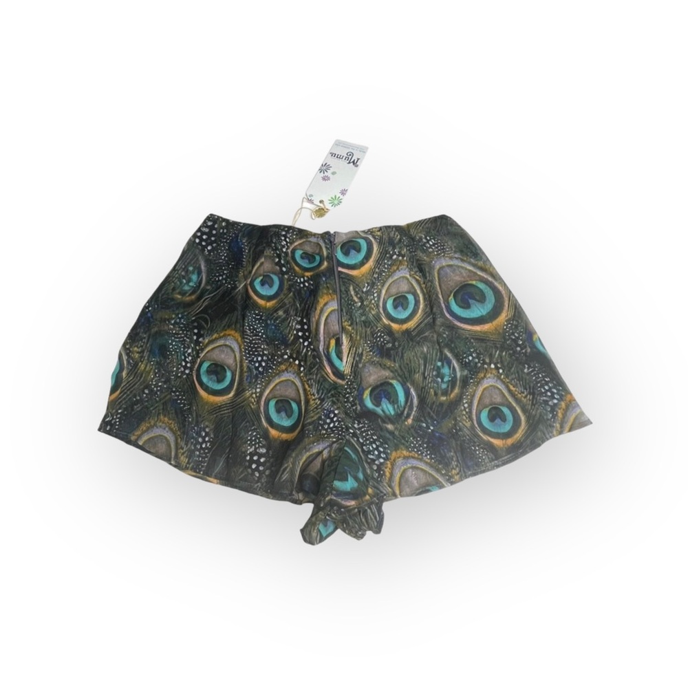 new SMYM Show Me Your Mumu ༅ Peacock Feather Print Chiffon Sawyer Shorts ༅ Med ༅ - Picture 8 of 16